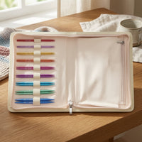 Aluminum Interchangeable Circular Knitting Organized Circular Knitting Needle Set with Case Portable Compact for Knitters, Crafters, Makers, Travel, Home Storage
