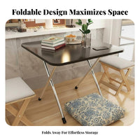 Space-Saving Foldable Dining Table Multi-Purpose Small Square Folding Table Stable Structure Simple Study Desk Long-Lasting for Students, Families, Party Hosts, Dormitory, Bedroom, Living Room, Kitchen