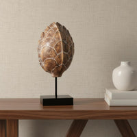 Retro Design Turtle Shell Sculpture Vintage Tortoise Shell Figurine Nature-Inspired Tortoise Miniature Textured Finish for Living Room, Entryway