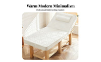 Latex Mattress Beauty Bed Heating Function Wooden Frame Massage Bed Sturdy Construction Stationary Massage Table for Masseurs