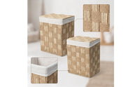 2 Pieces Paper Rope Basket with Liner Decorative Woven Basket with Lid Organizing Bin for Bedroom, Living Room