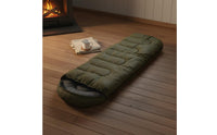 Insulated Thick Sleeping Bag Double-Layer Design Warm Sleeping Bag Compressible Camping Bedroll Splicable for Hiking, Mountaineering, Travel