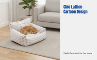 Plaid Pet Sofa All-Season Use Miniature Pet Sofa Removable Cover Pet Furniture for Small Dogs, Hare Owners, Indoors, Living Room, Bedroom