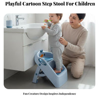 Anti-Slip 2-Step Standing Aid Stable Structure 2-Step Duck Stool Sturdy Construction Child Care Product Promotes Independence for Toddlers, Children 1-4 Years, Parents, Bathroom, Counter-Height Helping, Toilet Training, Playroom