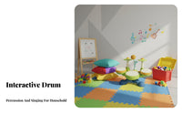Whack-Arodent Game Toddler Percussion Playset Develops Rhythm and Coordination Electronic Drum Kit with Vocal Transmitter Promotes Auditory Development Musical Toy Multiple Play Modes for Children 3+, Toddlers, Music Education, Preschool, Playroom