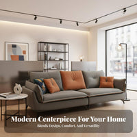 Tech Material Minimalist 3-Seater Sofa Nordic Design Lounge Seating Light Luxury Couch Small Apartment Friendly for Homeowners, Business Owners, Families, Living Room, Reception Area, Office, Bedroom