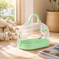 Budgie Travel Cage, Portable Budgie Cage with Handle & Shoulder Strap, 28x22x25cm Polymer Pet Carrier for Small Birds
