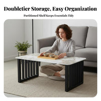 Modern Minimalist & design elevatingTop Coffee Table Multi-Functional Household Furniture adaptableable Design dual-level Shelf for Small Apartment Residents, property owners, Young Adults, Living Room, Sofa Dining, Home Office