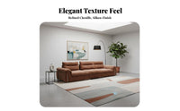 Adjustable Backrest Settee French design Living Room Seating Persimmon Color Couch for Apartment Dwellers, Homeowners, Lounge Area