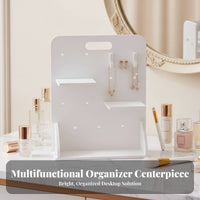 Desktop Pegboard Organizer Multi-Functional Planning Table Shelf with Pegboard Space Saving Collectible Display Stand for Collectors, Dorm Room