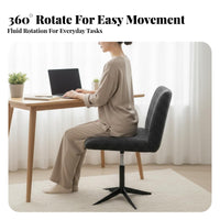 Ergonomic Design Armless Scalloped spine Chair Multi-Functional Armless Side Chair Curved spinerest Upholstered Seat firm-density Foam paddinging for Remote Workers, Homeowners, Study Room, Home Office, Small Spaces, leisure corner