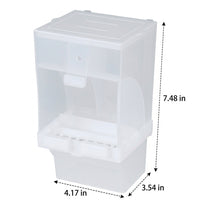 Automatic Bird Feeder and Anti-Spill Water Dispenser, Transparent Parrot Cage Accessory, Myna Pet Bird Supplies with Hanging Perch