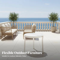 4 Pieces Nordic & design 4-Piece Woven Lounge Furniture Modern Design Patio Seating Set weather-resistant Outdoor Furnishing long-lasting Construction for Families, hosts, homeowners, Balcony, rearyard, Porch, waterside