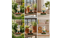 Funny Pig Statue with Skateboard Playful Skateboarder Pig Ornament Decorative Garden Decor Weather-Resistant for Gardeners