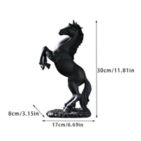 Resin Horse Figurine Rearing Horse Sculpture Tabletop Decor for Art Lovers