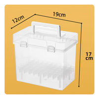 Marker Holder Secure Storage Case with Latch Sturdy Clear Container with Lid for Artists, Students, Art Studio, Classroom, Desk