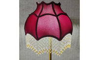 Beaded Tassel Lampshade Deep Burgundy Beaded Fringe Shade Vintage