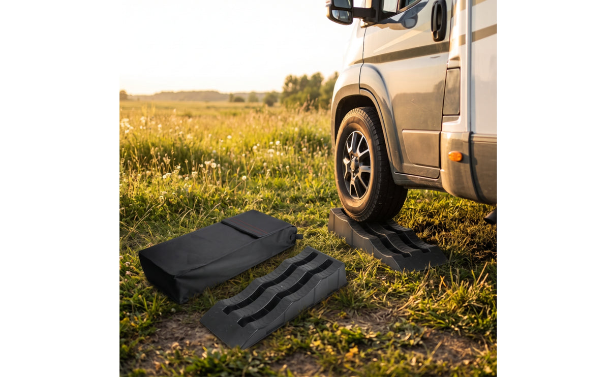 2 Pieces Wheel Ramps with Carrying Bag Leveling Car Ramp Heavy Duty Tire Lift for Camping