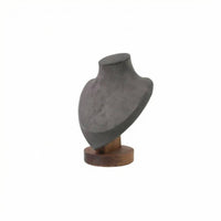 Torso-Shaped Necklace Display Bust Wooden Base Locket Display Bust