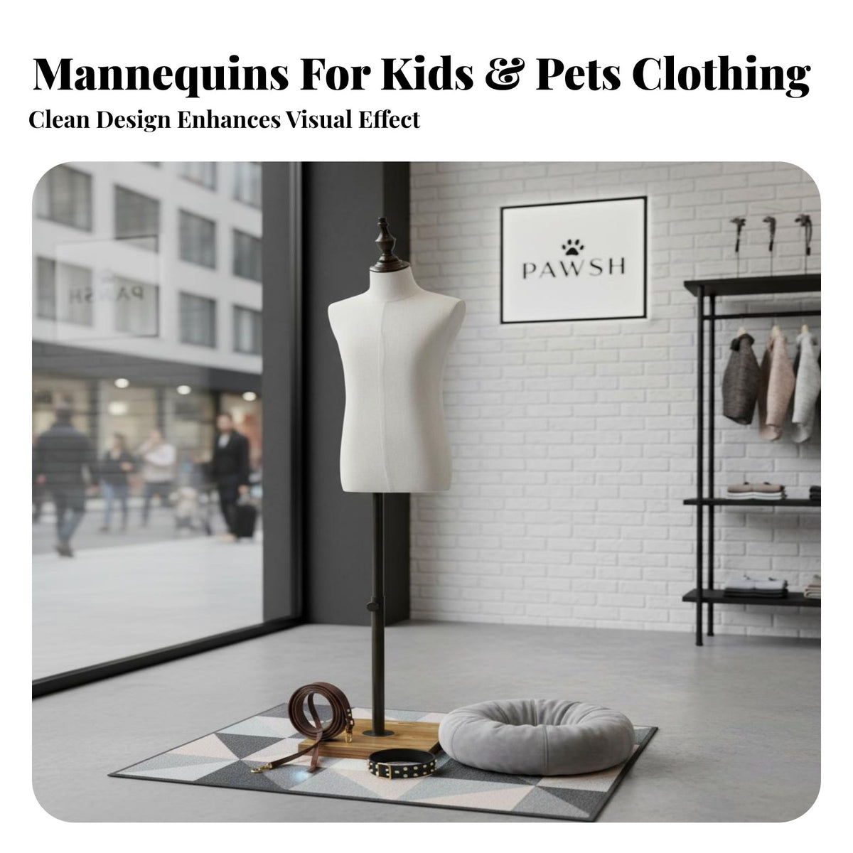 Stable Base Child Dress Form with Stand Modern Design Kids Clothing Display Stand Easy To Assemble Child Mannequin Torso Lightweight for Boutique Owners, Fashion Designers, Window Displays, Retail Shop S, Photography Studio, Craft Shows