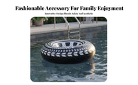 Inflatable Tire Swim Tube With Handles Tire Swimming Tube Thickened Material Wheel Design Swim Tube for Adults, Teens, Beach, Lake, Summer Vacation