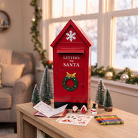 Christmas Mailbox Tabletop Mailbox with Wreath Decoration Decorations Outdoor Letter Box Cover Long-Lasting for Mantel, Entryway