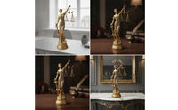 Lady Justice Statue Lustrous Deity of Justice Figurine Ornate for Office, Desk