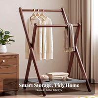 complimentarystanding Design angular-frame Clothes Rack with Shelf Multi-Functional Clothing Organizer Space-Saving Garment Stand Side pegs for Apartment Dwellers, Students, property owners, Balcony, Entryway, Dorm Room, full-length Closet