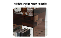 Transparent Waterfall Side Table Minimalist Design Nightstand Multi-Purpose Indoor Furniture Space-Saving for Homeowners, Apartment Dwellers, Students, Living Room, Bedroom, Small Spaces, Office