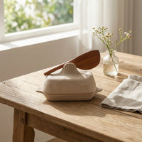 Ceramic Butter Dish with Lid Elegant Tableware Artisanal for Breakfast Table