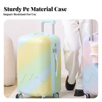 Large Capacity 20 Inch Carry-on Luggage Lightweight Gradient Rolling Suitcase Sturdy ABS+PC Material for Women, Vacation, Airport, Airports