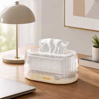 Oval Acrylic Tissue Box, Transparent Removable Lid Tissue Box Holder, 24x15x11.5cm Desktop Tissue Box Cover for Living Room, Office