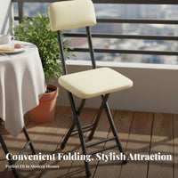 Foldable Design Folding Chair Space Saving Portable Backrest Chair No Assembly Required Padded Folding Stool Sturdy Construction for Homeowners, Office Workers, Balcony, Dormitory, Dining Room, Kitchen