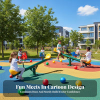2-Person coil Teeter-Totter Double Seat Design Balancing seesaw Promotes Balance and Coordination Outdoor Play Equipment for Playground, recreational area, Lawn