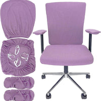 Split Chair Cover Stretchy Office Chair Cover Furniture Accessory Fitted Grid Pattern