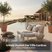 Woven Daybed and Chair Set Nordic Design Wicker Armchair and Table Set sophisticated appearance Outdoor Furniture for Designers, Families, Villa, Patio, Balcony