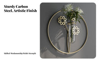 Drillnon-Drill Installation Circular Frame Test Tube Vase Nordic Design Test Tube Planter Set Hydroponic Propagation Station Wall-Mountable for Renters, Home Decorators, Plant Lovers, Living Room, Bedroom, Entryway, Kitchen