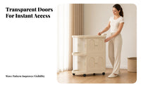 Large Capacity Foldable Two-Tier Nursery Cabinet Folding Baby Cabinet