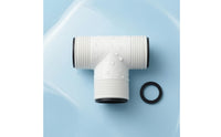 1.5-Inch Compatible Pool Hose Tee Connector Three-Port T-Shaped Hose Splitter with Sealing Rings Threaded Tee Connector 3-Way Water Circulation