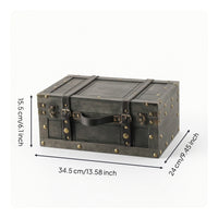 Storage Trunk with Handle Farmhouse Storage Trunk Retro Wooden Chest for Photographers, Home Decor, Photography Prop