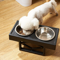 Stainless Steel Double Pet Feeder Anti-Tip Elevated Paired Pet Bowl Large Capacity Elevated
