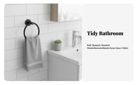 Wall-Mounted Round Towel Circle Easy to Install Circular Towel Hanger Long-Lasting Bathroom Hardware Modern Design for Homeowners, DIY Enthusiasts, Renters, Washroom, Hotel, Powder Room, Kitchen