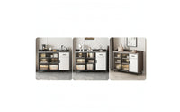 Cabinet with Fluted Glass Doors Modern Sideboard Cabinet Contemporary Sideboard with Storage for Dining Room, Kitchen, Entryway
