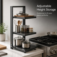 Adjustable 3-Tier Pot and Pan Organizer Rack for Kitchen Cabinet and Under-Sink Storage