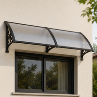 Entry Door Window Awning, Rain Shelter, Retrofit, Polycarbonate, Depth 100cm, Weather Resistant, Sun Shade