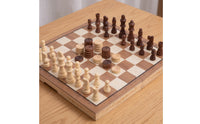 Portable Wooden Chess Set Carved Foldable Chess Set Compact Travel for Beginners, Classroom