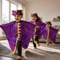 Kids' Halloween Dinosaur Costume Set with Cape, Mask, and Tail - Pterodactyl Design