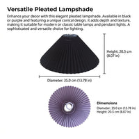 Home Decor Pleated Cloth Lampshade for Table and Ceiling Lights, Textured Material Shade for Living Room, Versatile Design