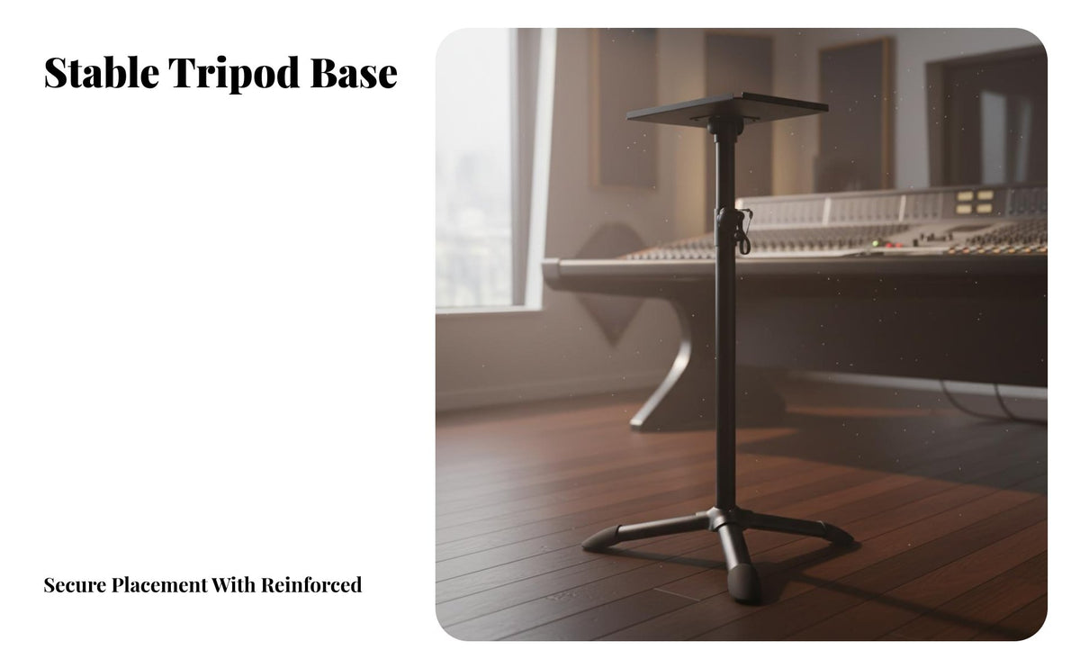 Adjustable Height Speaker Stand Heavy Duty Steel Construction Adjustable Studio Speaker Stand Stable Base Surround Sound Speaker Holder for DJs