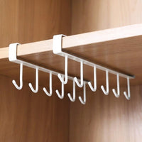 Cabinet and Cupboard Under Shelf Hanging Hook Rack for Kitchen User, No Drill with Easy Install Clip